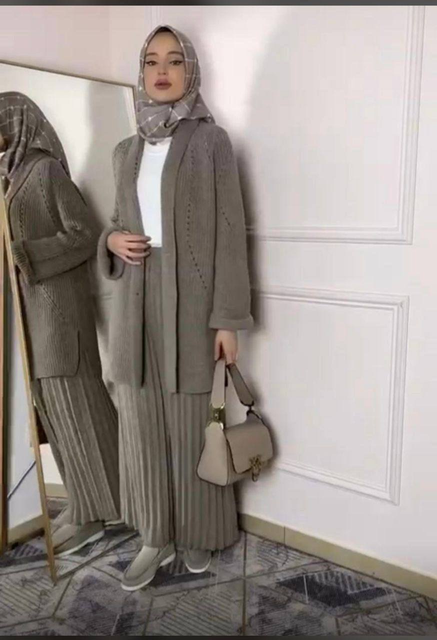 🧶 Вязаная двойка с юбкой полной длины